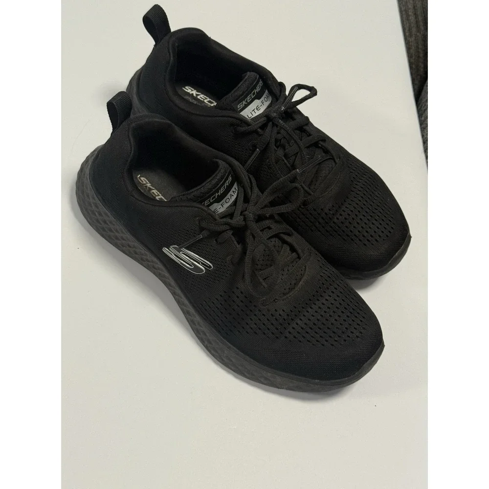 Skechers Lite Foam 16898-BBk Mens 8 US Trainers Shoes Black Textile Sneaker